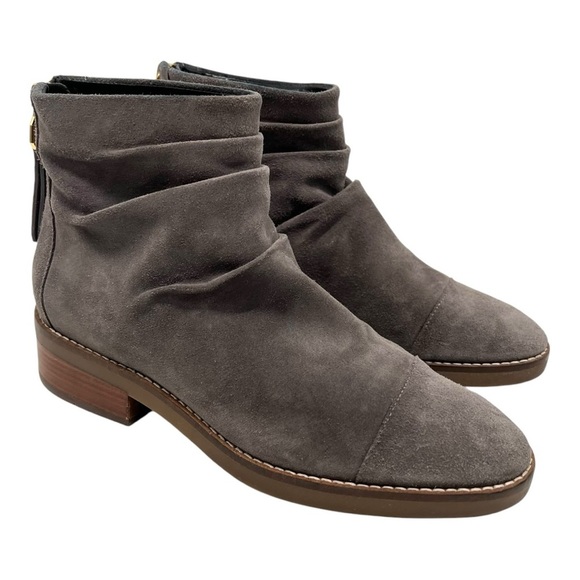 Cole Haan Riona Gray Suede Slouch Back Zipper Casual Ankle Boots Women’s 7.5 - Picture 1 of 15